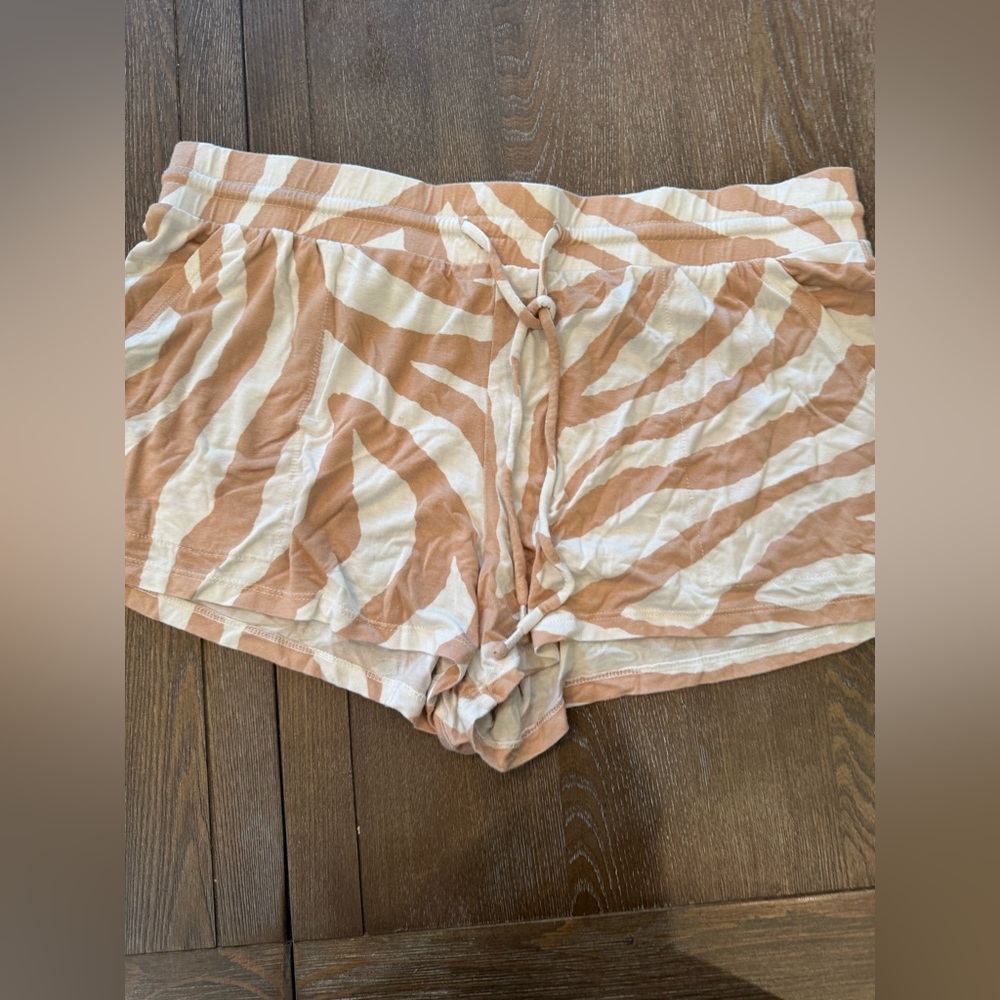 Target Tan and White Zebra Print Pajama Shorts